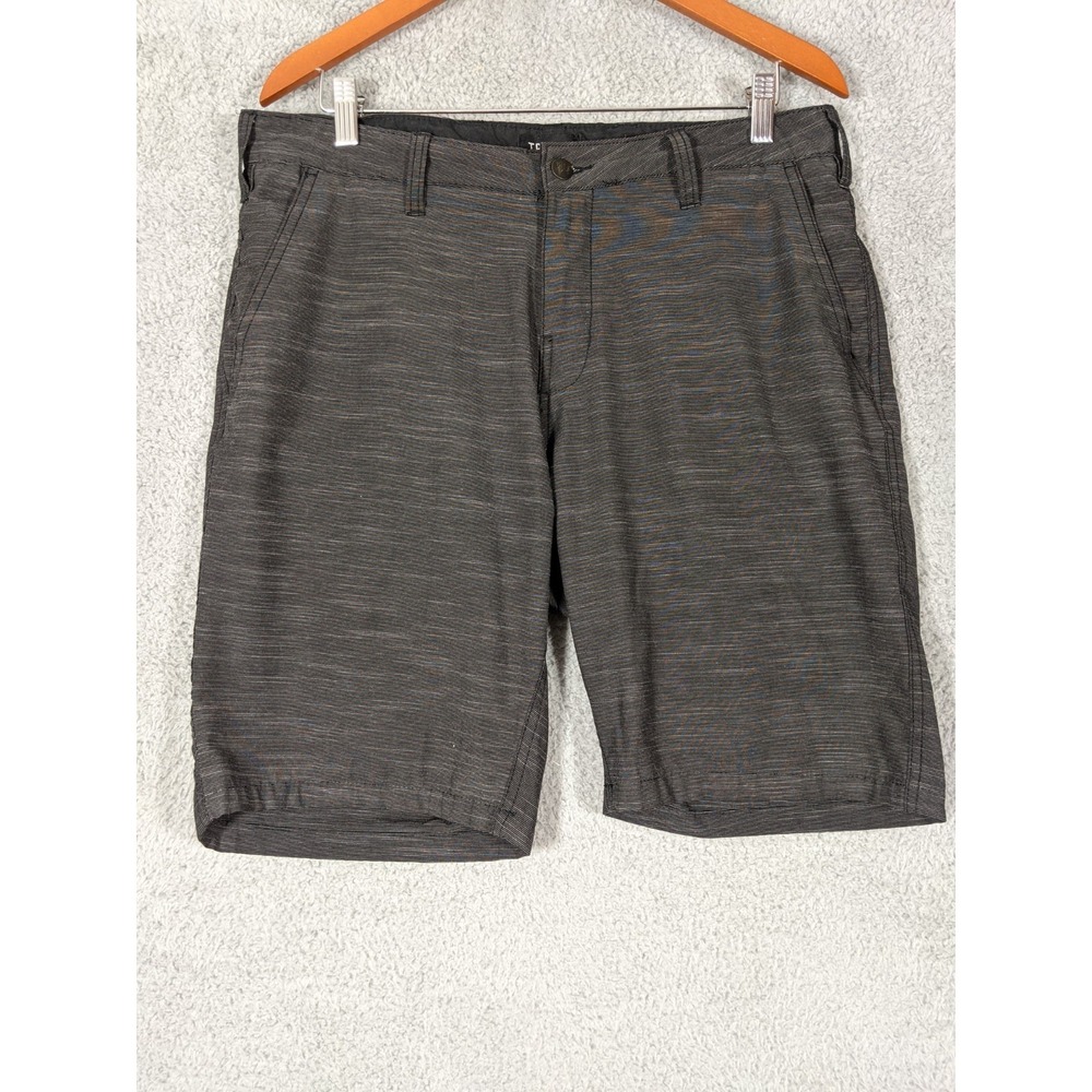 Trunks Multi-Functional Shorts Mens 32 Gray Striped Flat Front Casual Summer